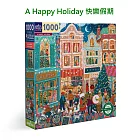 eeBoo 1000片拼圖 - 快樂假期 (A Happy Holida 1000 Piece Puzzle )  ( 聖誕節 Christmas  )