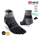 injinji RUN 避震吸排五趾短襪 S 黑灰