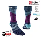 injinji 女 Trail野跑避震吸排五趾中筒襪FX M-L 暮夜藍