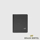 【BRAUN BUFFEL 德國小金牛】台灣總代理 巴雷特 6卡名片夾-黑色/BF546-306-BK