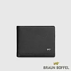 【BRAUN BUFFEL 德國小金牛】台灣總代理 巴雷特 4卡零錢袋皮夾-黑色/BF546-315-BK