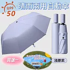 【買送一野餐墊】8骨純色系晴雨兩用自動傘_黑膠款【apex行家嚴選】(雨傘/遮陽傘/隨身傘/防曬傘/黑膠傘/車用傘/兩用傘) 淺藤紫