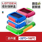 【LOTOZA】食物PP密封保鮮盒-4件組(150ml x2+高款350ml x1+矮款350ml x1)