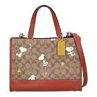 COACH 聯名滿版LOGO拼接皮革兩用包-SNOOPY SNOOPY