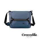 【Crocodile】鱷魚皮件 翻蓋郵差包 尼龍斜背包 可放A4文件-X-Lite 5.0系列-0104-11104-黑藍兩色 藍色