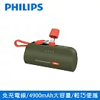 PHILIPS 飛利浦 4900mAh 口袋行動電源 Lightning款 DLP2550 軍綠