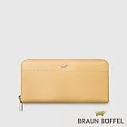 【BRAUN BUFFEL 德國小金牛】台灣總代理 依雅娜 8卡拉鍊長夾-淺棕色/BF853-602-CR