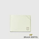 【BRAUN BUFFEL 德國小金牛】台灣總代理 斯萊特 8卡中間翻零錢袋短夾-淺灰色/BF552-318-SGY