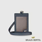 【BRAUN BUFFEL 德國小金牛】台灣總代理 HOMME-M 壓紋證件夾-深藍色/BF306-600A-MAR