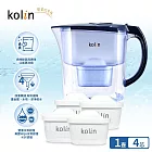 kolin 歌林 四重精濾濾水壺 3.8L (+濾芯4入/1年份/適用Brita) (藍色)