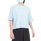 Reebok Running Graphic Tee[100204475] 女 T恤 休閒 棉質 運動 寬鬆 水藍