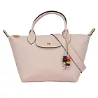 LONGCHAMP S號小牛皮Le Pliage Xtra 彩色吊飾二用折疊包 (裸膚色)