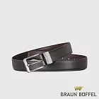 【BRAUN BUFFEL 德國小金牛】台灣總代理 商務型男 簡約造型穿針式皮帶-銀色42吋/BF24S-RO227T42-SNK