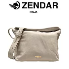 【ZENDAR】限量1折 頂級超柔軟小羊皮肩背包側背包 多麗絲系列 全新專櫃展示品 (米金色)