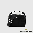 【BRAUN BUFFEL 德國小金牛】台灣總代理 墨菲斯 橫式斜背包-黑色/BF524-11-BK