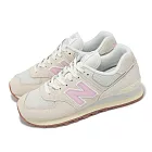 New Balance 休閒鞋 574 女鞋 亞麻 中古粉 麂皮 網布 經典 NB WL574GU2-B