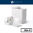 【LIKE-IT】手提式雙層化妝品收納箱 (白色) | 鈴木太太公司貨