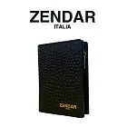 【ZENDAR】台灣總代理 限量1折 頂級小牛皮鱷魚紋拉鍊短夾 霏比系列 全新專櫃展示品(金剛黑 送禮盒提袋)