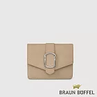 【BRAUN BUFFEL 德國小金牛】台灣總代理 瑟魯爾-A 3卡兩折短夾-奶茶棕/BF845-403-SVM