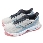 Mizuno 慢跑鞋 Wave Rider 28 男鞋 灰藍 波浪片 支撐 緩衝 運動鞋 美津濃 J1GC2403-57