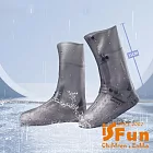 【iSFun】雨季必備*防水防滑排釦高筒雨鞋套/茶棕 2XL(42~43)