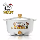 SNOOPY 史努比 吃貨系列 S22雙層防燙不沾電湯鍋3L 白木紋