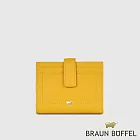 【BRAUN BUFFEL 德國小金牛】台灣總代理 珍妮絲 8卡兩折短夾-向日葵黃/BF840-404-SF