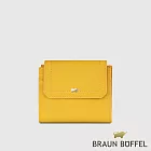 【BRAUN BUFFEL 德國小金牛】台灣總代理 珍妮絲 8卡三折短夾-向日葵黃/BF840-414-SF