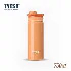 TYESO馬卡龍不鏽鋼雙層運動保溫杯750ML 橙色