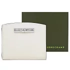 LONGCHAMP LE ROSEAU系列竹節小牛皮流線短夾 亞麻