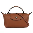 LONGCHAMP Le Pliage Xtra XS 小牛皮迷你二用包 (白蘭地酒色)