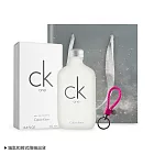 Calvin Klein CK ONE中性淡香水情人節獻禮組[100ml+手工編織皮革鑰匙扣](附提袋)-公司貨