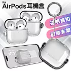 For Airpods 4 透明鎖扣+創意支架耳機保護套 保護殼  黑色
