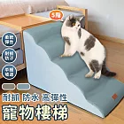 【EZlife】緩坡度防水寵物樓梯(五階) 藍色