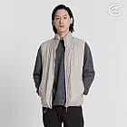 ADISI 男SMAWARM海洋溫控超撥水連帽背心 AV2321024 (M-2XL)｜輕抗風 超輕量 防潑水 海洋紗 保暖棉 蚵殼棉 保暖背心 L 栗灰