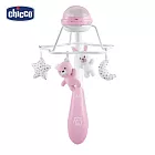 【Chicco】二合一彩虹投射旋轉床頭音樂鈴 粉紅