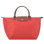 LONGCHAMP LE PLIAGE系列短把再生尼龍摺疊水餃包(中) 番茄紅
