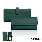 【OMC】納帕18卡1照雙面收納牛皮長夾4103(深墨綠)