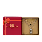 COACH 愛心吊牌造型項鍊組 (金色/銀色)