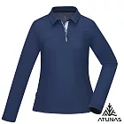【ATUNAS 歐都納】女款POLARTEC POWER DRY吸濕排汗透氣快乾長袖POLO衫A1PSGZ02W- S 藏青