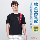 IOIIOI(有大尺碼) 短袖品牌圓領衫 吸濕排汗透氣 彈性剪接印花TEE M 黑色