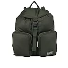BURBERRY Rucksack 白色方形標誌中型軍旅後背包 (暗土色)