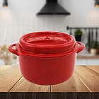日本製鑄鐵鍋造型可微波保鮮盒-圓形-550ml-3入
