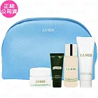 LA MER 海洋拉娜 深海極效穩膚露(30ml)+護手霜(30ml)+晶凍凝霜(7ml)+深海極效淨膚面膜(7ml)+沁藍化妝包(公司貨)