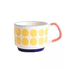 【Homely Zakka】日式復古陶瓷掛耳咖啡杯/創意馬克杯/果汁杯/牛奶杯 300ml_8款任選 黃點