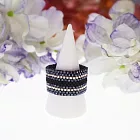 【PinkyPinky Boutique】手工縫珠 知性氣質風戒指 (黑色)