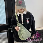 【iSPurple】簡約時尚 防潑水尼龍斜垮胸背包/ 綠色