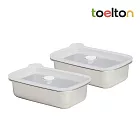 韓國Toelton不銹鋼長方形保鮮盒 2入組 (600ml+600ml)
