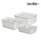 韓國Toelton不銹鋼長方形保鮮盒 3入組 (600ml+1000ml+2900ml)