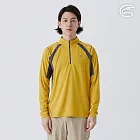 ADISI 男UPF50+防曬抑菌半門襟長袖排汗衣 AL2511020 萊姆黃 (S-2XL) S 萊姆黃